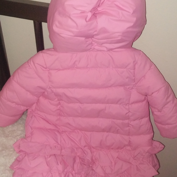 pink infant ruffle puff coat - Picture 5 of 5